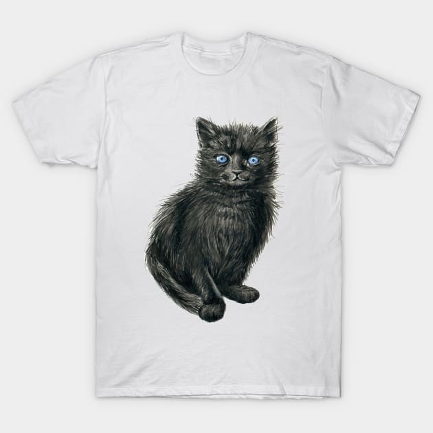 Black kitten T-Shirt by katerinamk